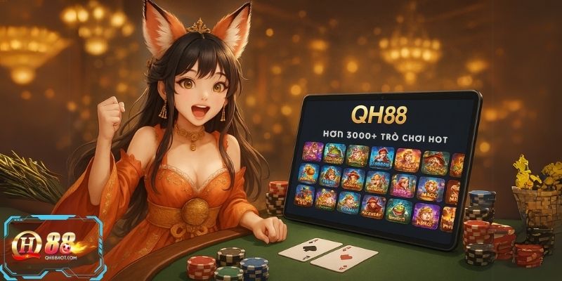 Đăng ký QH88 mở ra kho game hơn 3000 trò chơi hấp dẫn, sẵn sàng chinh phục mọi cảm xúc cược thủ.