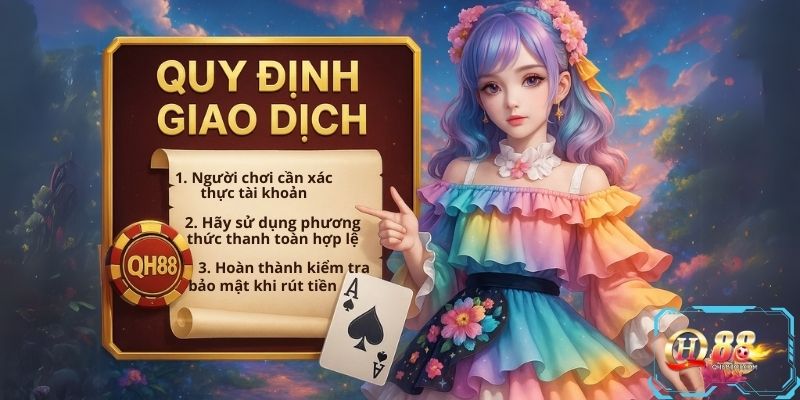 Quy định về giao dịch tại QH88 được xây dựng để đảm bảo minh bạch, an toàn cho người chơi.